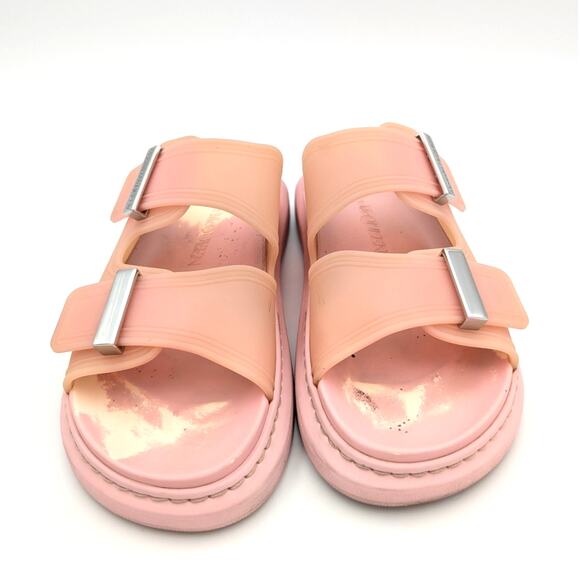 Alexander McQueen Hybrid Buckled Rubber Sandals Women's Pink Size US7 EU37.5 - Picture 2 of 13